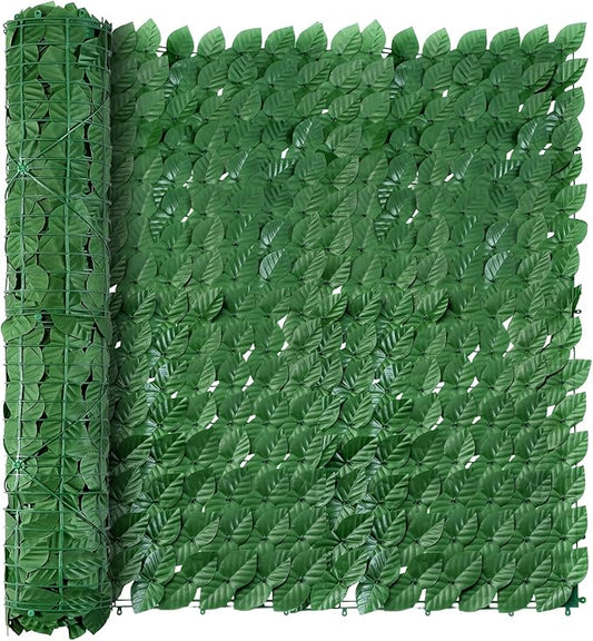 Artificial Ivy Privacy Fence Wall Screen, 79 x 118 in Garden Fake Hanging Plants Vines, Aesthetic Faux Greenery Garland Pothos Leaf with Strengthened Joint Prevent Leaves Falling Off for Outdoor Decor