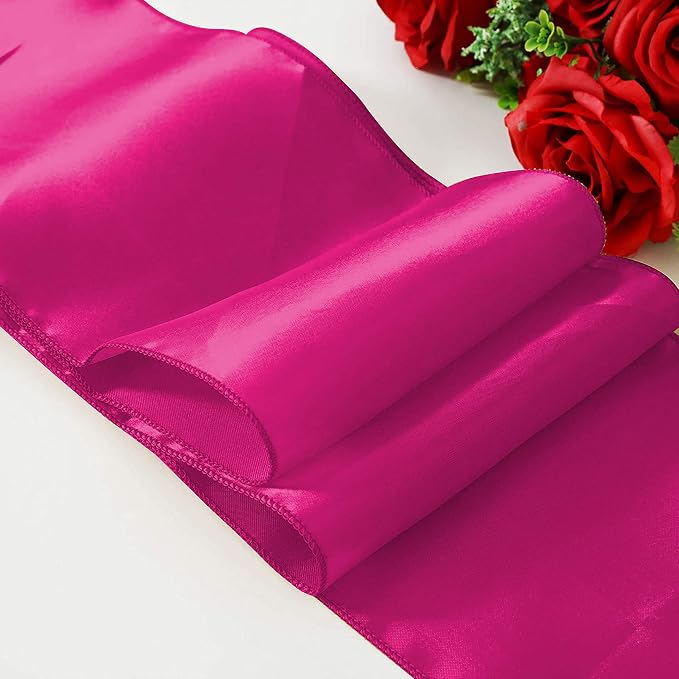 Obstal 10 PCS Satin Chair Sashes Bows for Wedding Reception- Universal Chair Cover Back Tie Supplies for Banquet, Party, Hotel Event Decorations