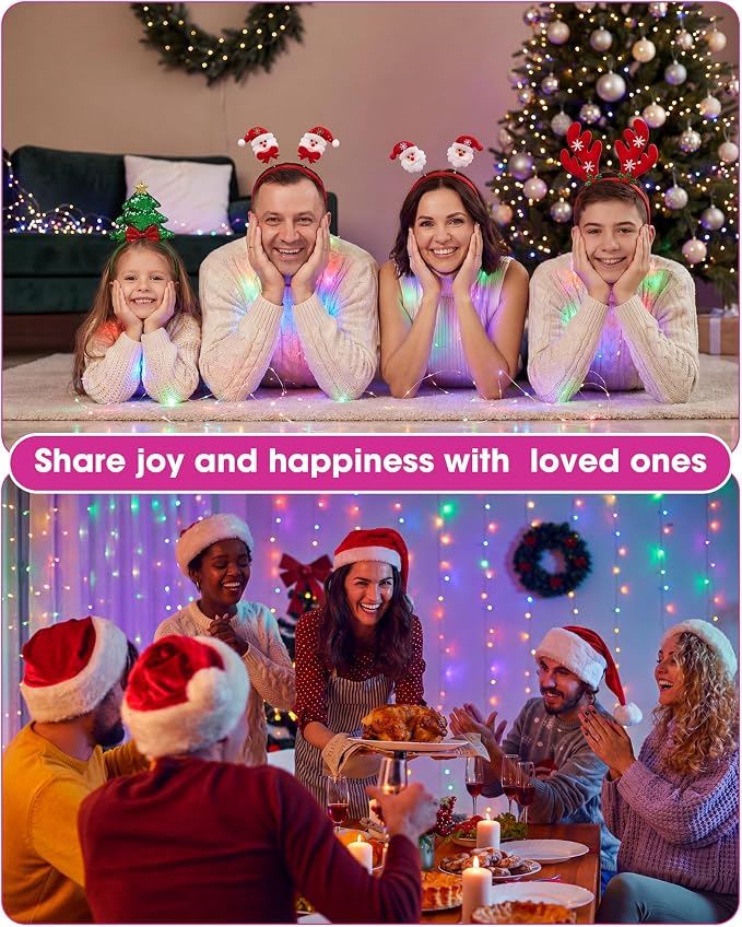 Riakrum 50 Pack 16.4 ft 50 LED Fairy Lights Battery Operated, Multicolor Christmas Tiny String Lights Bulk Starry Light Waterproof for Mason Jars Wedding Party Christmas Centerpiece Table Decor