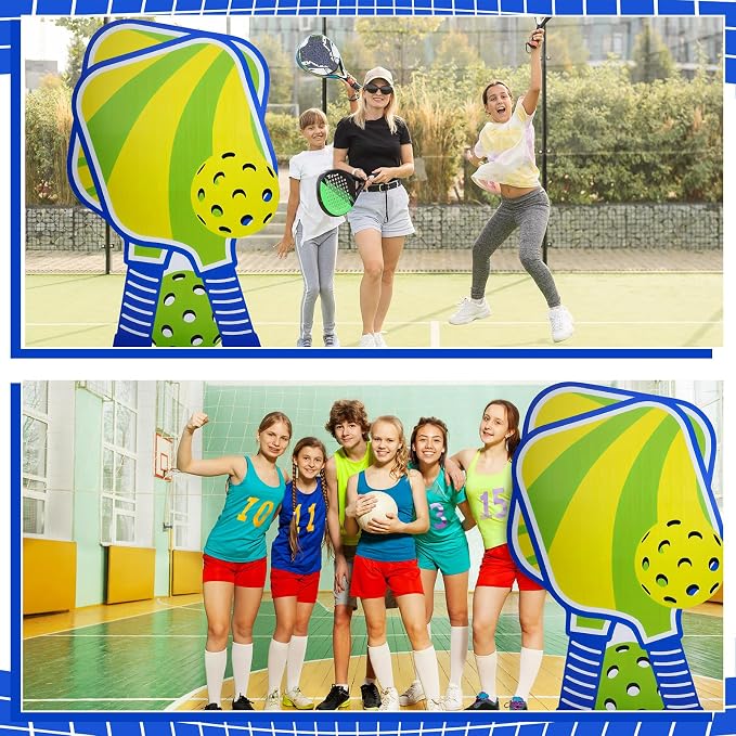 Amyhill 6 Feet Paddle Sport Cardboard Cutout Stand-up Dink Ball Themed Party Decoration Green Ball Backdrop Photo Prop Stand up for Sport Birthday Party Baby Shower Supplies