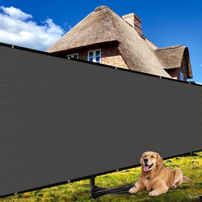 Shade&Beyond 3' X 10' Fence Privacy Screen Heavy Duty 170 GSM Fencing Mesh Shade Net Cover for Wall Garden Back Yard Outdoor Home Decoration, Dark Gray