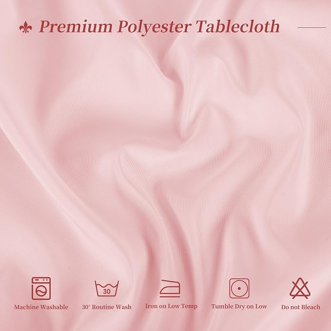 12 Pack Round Tablecloth 90 Inch - Pink Polyester Tablecloth for Round Table, Premium Pink Tableclothes Washable Fabric Table Cover for Wedding Party Banquet Restaurant Reception Dining