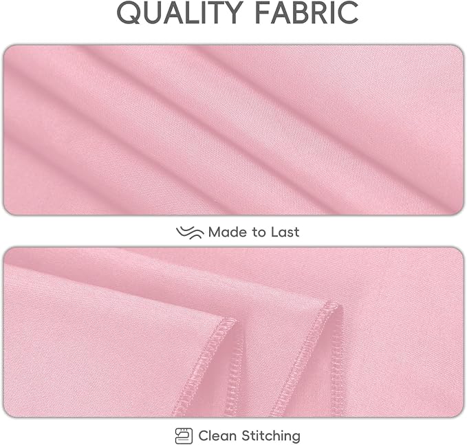 8 Pack Pink Tablecloth 60 x 126 Inch Rectangular Table Cloth for 8 Foot Rectangle Tables,Wrinkle Resistant Washable Fabric Polyester for Summer Wedding Party Banquet Buffet