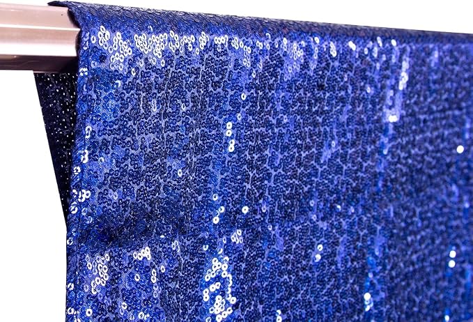 Juya Delight Navy Blue Sequin Backdrop Curtain 6FT X 6FT Glitter Shimmer Photo Backdrop Curtains for Birthday Party Birthday Decoration