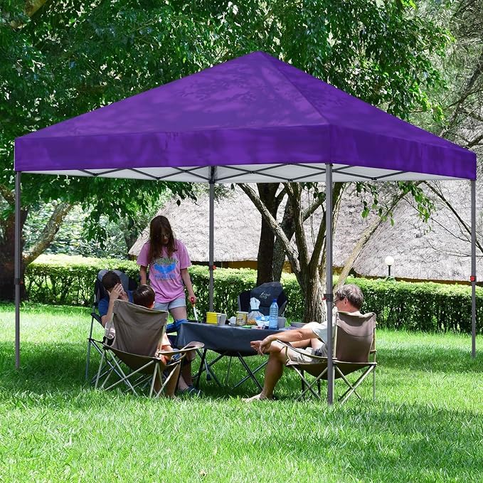 COOSHADE Durable Easy Pop Up Canopy Tent 10x10Ft, Purple
