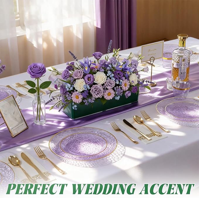 4 Set Rectangle Acrylic Planter Box 9 x 3.5 Inch Flower Boxes for Arrangements Clear Plastic Flower Box with Removable Foam Blocks Liner for Centerpiece Home Wedding Garden Decor