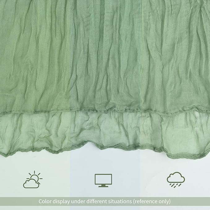 12 Pack Sage Green Table Runner 10Ft Cheesecloth Table Runner Rustic Gauze Table Runners Romantic Long Sage Sheer Fabric Cheese Cloth Table Runners for Wedding Party Bridal Baby Shower