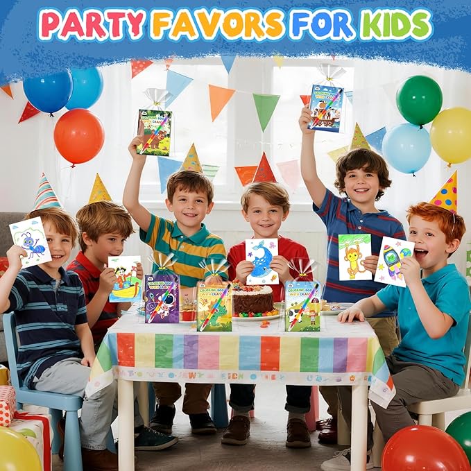 ZMLM 24 Pack Coloring Books for Kids with Crayons,Party Favors for Kids 4-8, Goodie Bags Stuffers for Toddlers, Classroom Prizes Birthday Return Gifts (Boys)