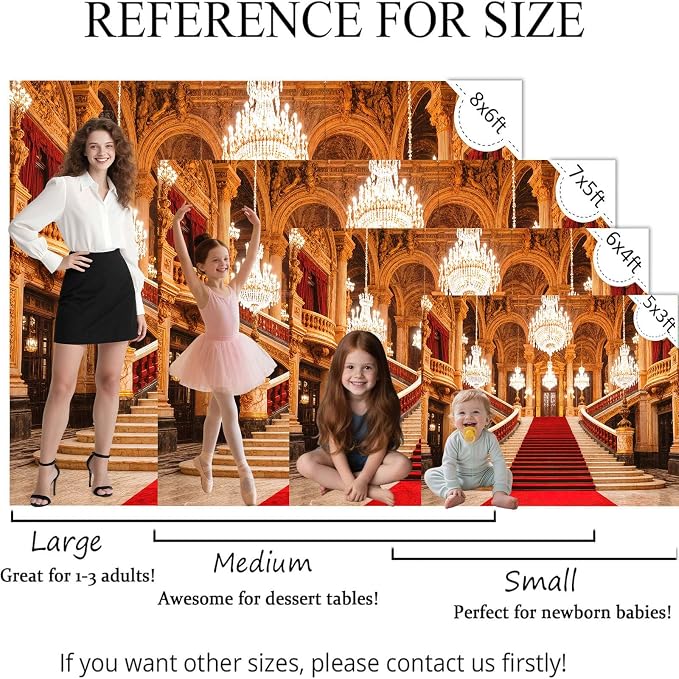 12x10ft Luxurious Palace Backdrop European Golden Hall Red Carpet Interior Chandelier Staircase Photography Background Old Church Castle Wedding Bridal Shower Anniversary Party Decor Banner