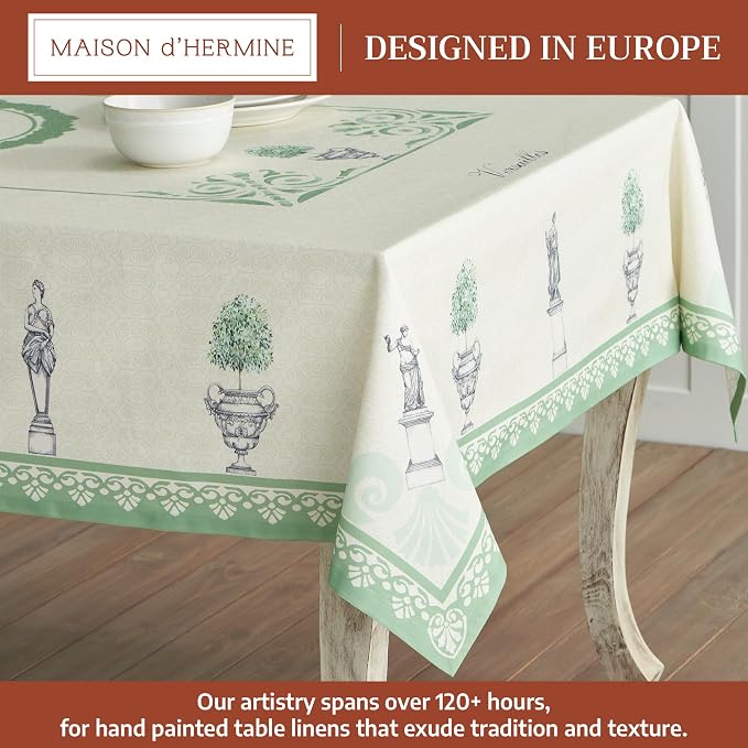 Maison d' Hermine Table Cloth Rectangle Table 100% Cotton 60 x 120 Inches Tablecloth Reusable Decorative for Dining Kitchen Room Farmhouse Party Home Hotel Restaurant Spring Summer - Jardin Du Roy