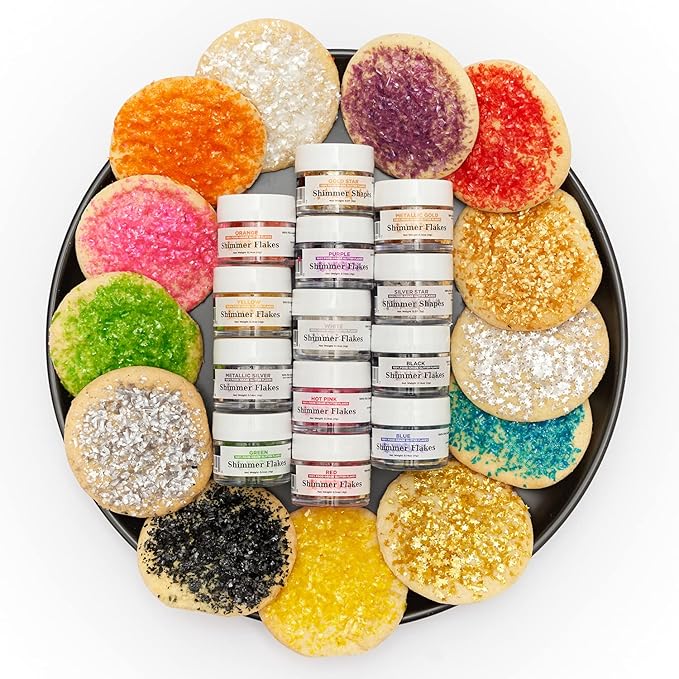 Bakell's Blue Shimmer Flakes - (50 gram 1x Jar) | Magical Edible Glitter Flakes for Spectacular Culinary Creations!