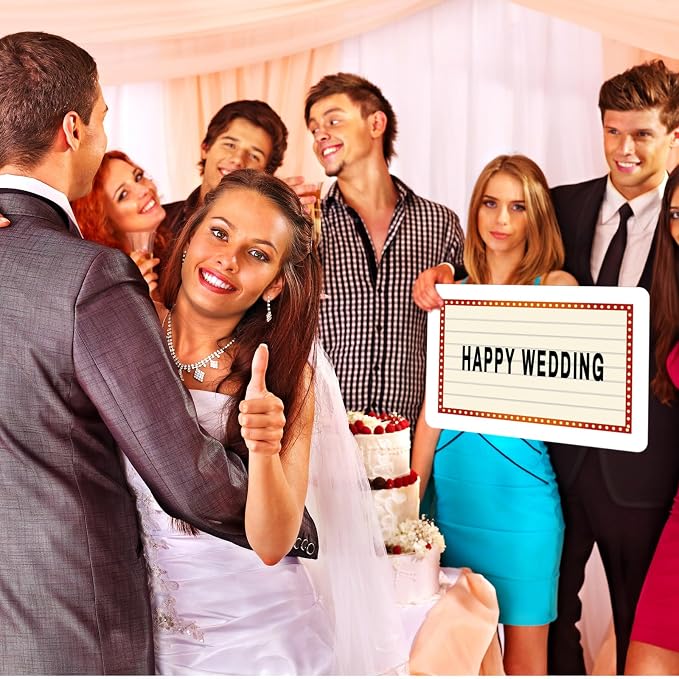 Feifeiya 6 Pack Wedding Bottle Service Sign with Letters Sticker Entrance Props Bridal Party Nightclub Bottle Service Sign with Letters for Nightclub Clubs Weddings Parties(Classic,Red)