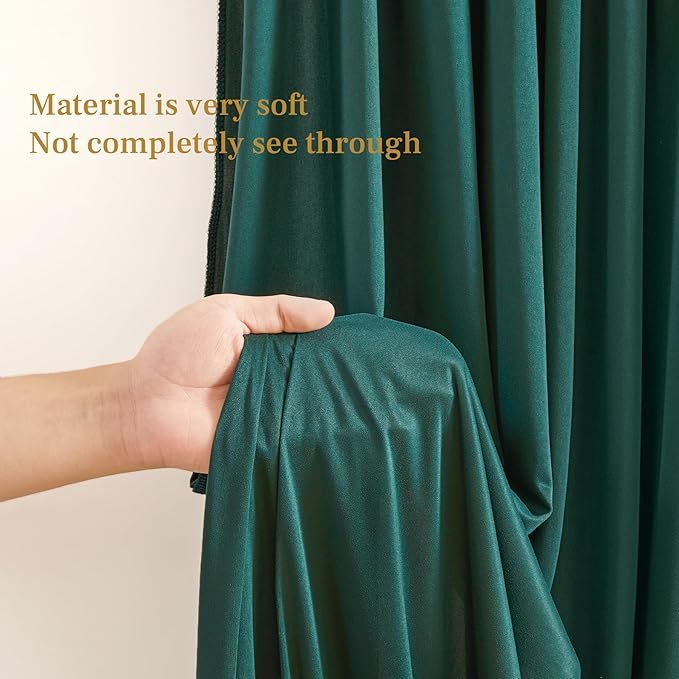 8x10FT Hunter Green Backdrop Curtains for Wedding Parties, Wrinkle Free Polyester Photography Backdrop Drapes for Christmas Birthday Parties Stage Background Stand Decorations 4x10ft,2 Panels