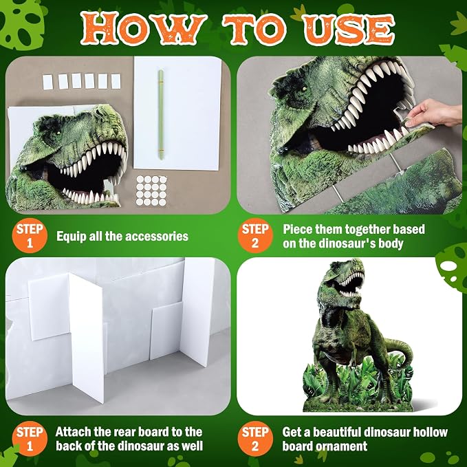 Cinnvoice 4.59 ft Dinosaur Cardboard Cutout Jurassic Large Standup Cutout Party Decoration Dinosaur Photo Backdrop Prop for Animals Jurassic Theme Birthday Party Supplies