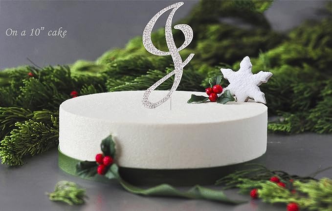 LOVENJOY Gift-Boxed 3" Rhinestone Letter J Cake Topper Initial