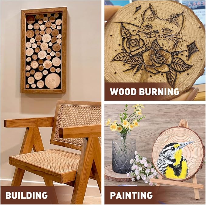 10 Pcs Natural Wood Slices.7-8 Inch Wood Rounds for Weddings Centerpieces Decor. Wood Circles & Slabs for DIY Painting Crafts.Wood Centerpieces for Tables and Baby Shower Centerpieces.