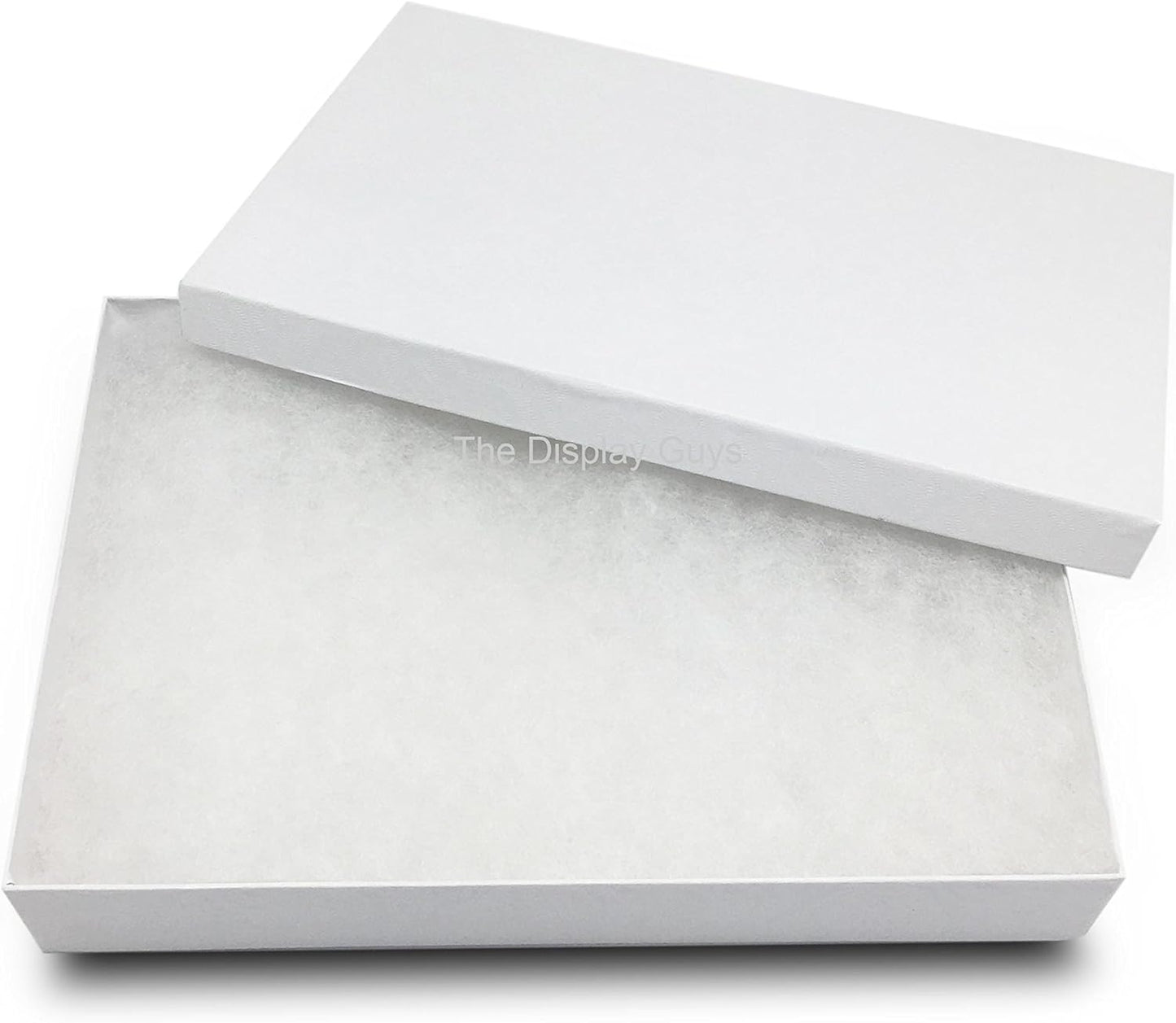 TheDisplayGuys - 25-Pack #53 Kraft Paper Cardboard Gift Boxes/Jewelry Cases w. Cotton Padding & Lid - White Swirl - (5.4" x 3.9" x 1.0")