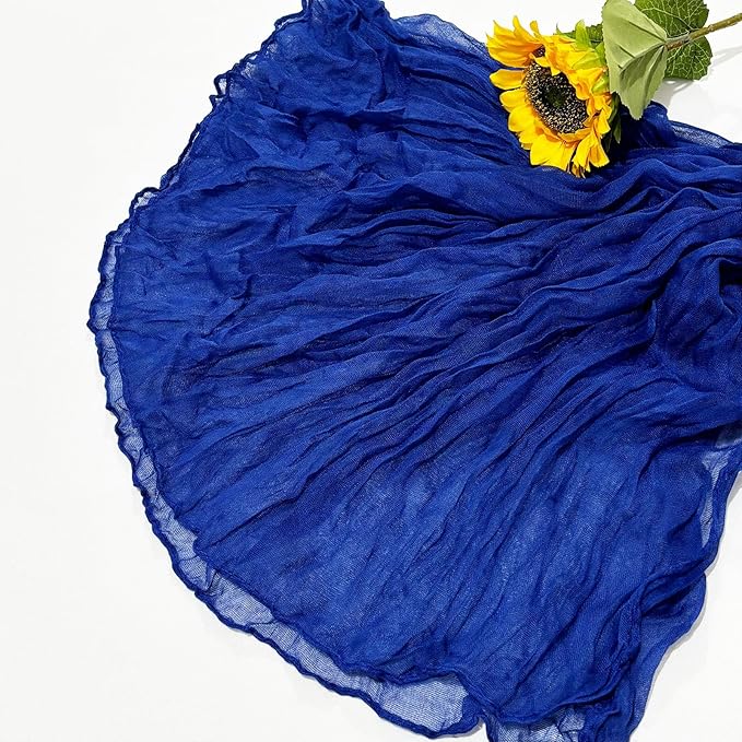 12Pack Royal Blue Table Runner 10Ft Cheesecloth Table Runner Boho Gauze Table Runners Long Cheese Cloth Table Runners for Wedding Party Bridal Shower Thanksgiving Christmas