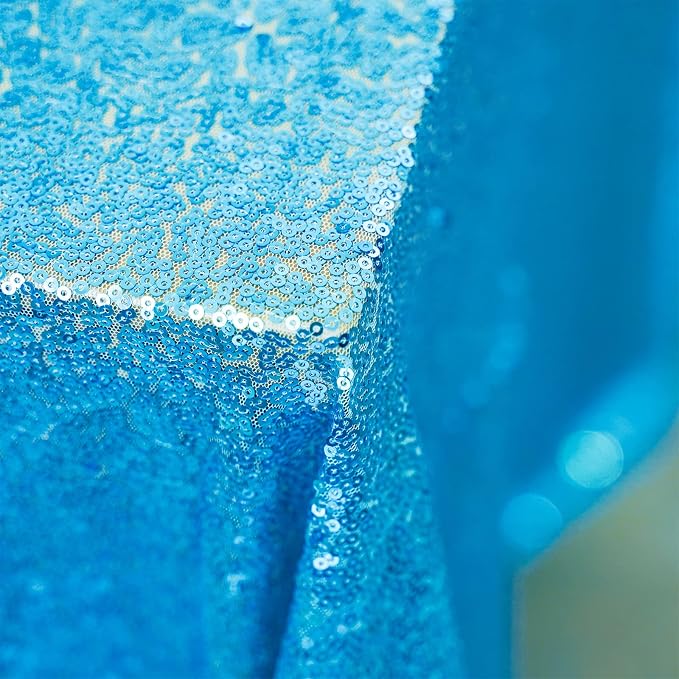Sequin Tablecloth 60"x102" Baby Blue Wedding Party Bridal Shower Sweetheart Rectangular