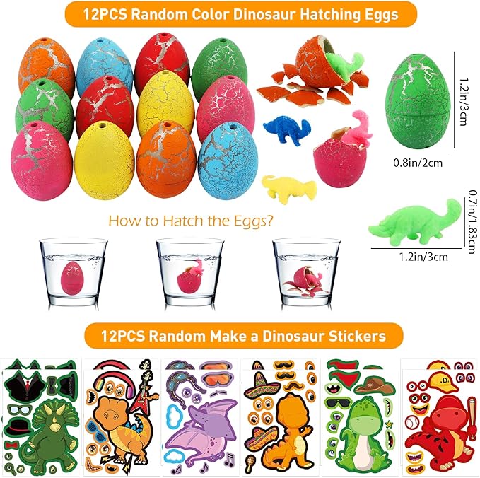 230PCS Dinosaur Party Favors - Dinosaur Birthday Party Supplies & Goodie Bags for Kids Birthday, Dino Themed Party Decorations Gifts Fillers Stuffers Toys
