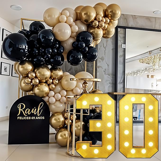 4FT Gold Large Light Up Numbers 40 Marquee Frame Mosaic Numbers for 40th Birthday, Giant Light Up Number DIY Frame Pre-Cut Foam Board Kit for Graduation Anniversary Decor