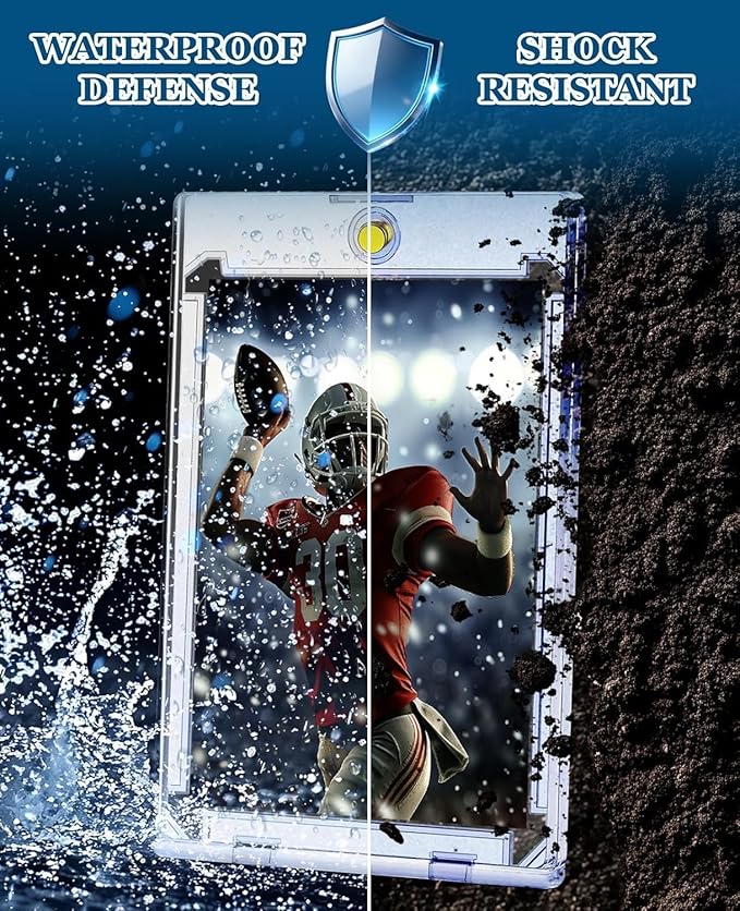130pt Magnetic Card Holder: 40ct One Touch Card Holders for Trading Cards, 130 pt U-V Protection Magnetic Card Case for Sports Game Cards, Football, Baseball