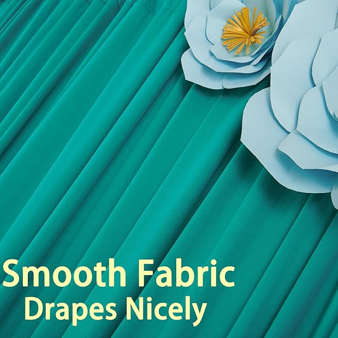 20ft x 10ft Wrinkle Free Turquoise Backdrop Curtains for Parties, Polyester Photo Backdrop Drapes 2 Panels 5x10ft for Wedding Birthday Party Photography Background