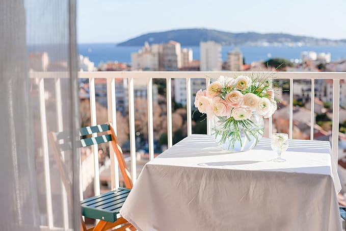 Pesonlook 6 Packs Square Tablecloth White, 52×52Inch Square Table Cover Polyester Table Cloth Washable for Buffet/Wedding/Party