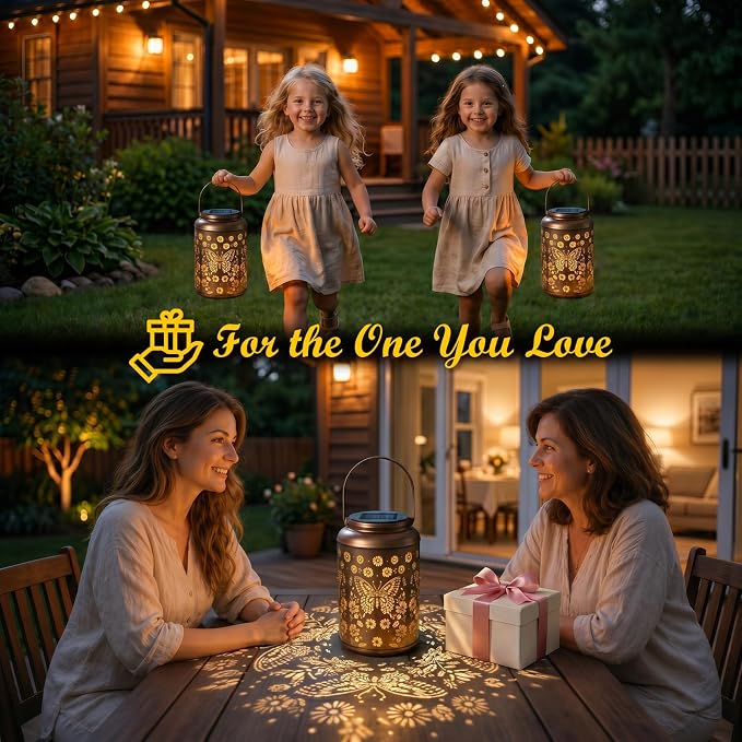 Cawalap Birthday Day Gifts for Women, Butterfly Solar Lanterns Outdoor