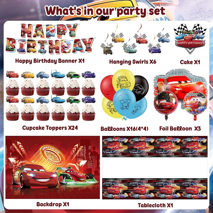 53 PCS Party Decorations Include Happy Birthday Banner, Balloons, Backdrop, Tablecloth, Toppers for Adult Theme Birthday Party Supplies