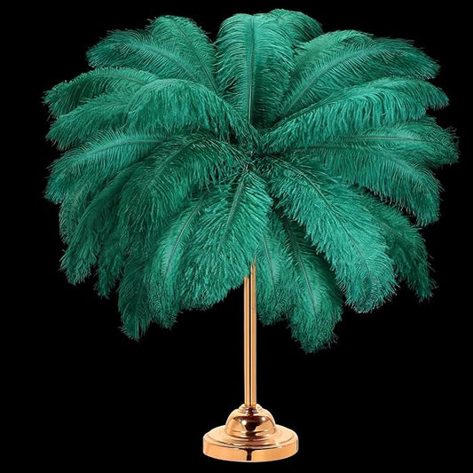 30 Pcs Large Natural Ostrich Feathers Bulk 16-18 Inch for Centerpieces for Wedding Party Centerpieces Home Decoration Flower Arrangement (Blackish Green)