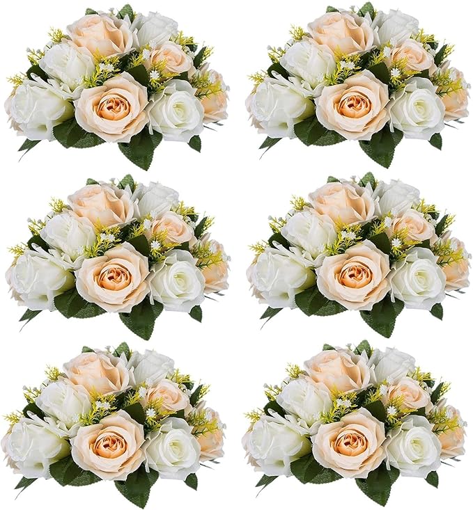 Sziqiqi Artificial Flowers Silk Rose Flowers for Wedding Centerpiece Party Birthday Anniversary Floral Arrangement Decorations