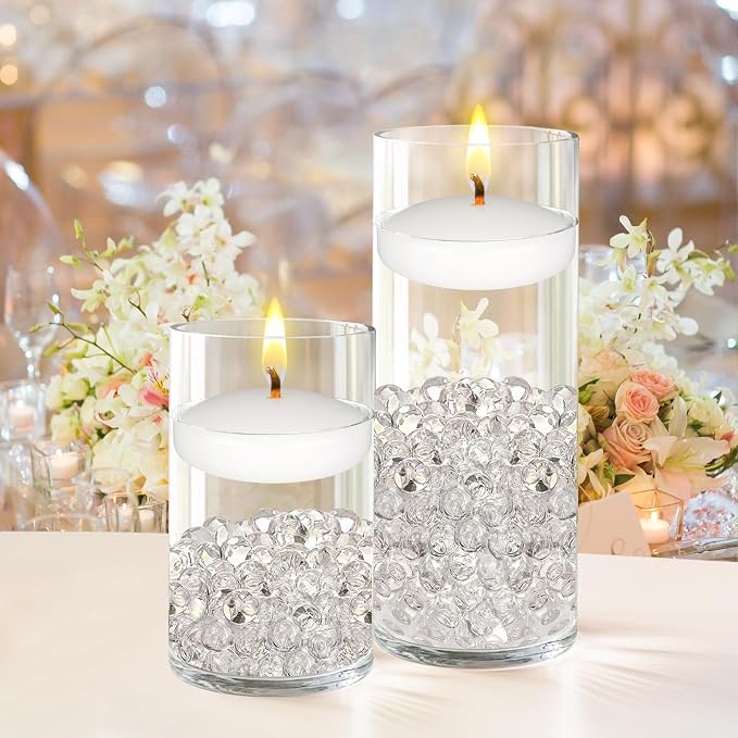 Mega Candles 12 pcs Unscented White Floating Candles, Hand Poured Wax Candle 3 Inch Diameter, Home Décor, Wedding Receptions, Centerpieces, Occasions, Events, Festivities, Meditations, Spas
