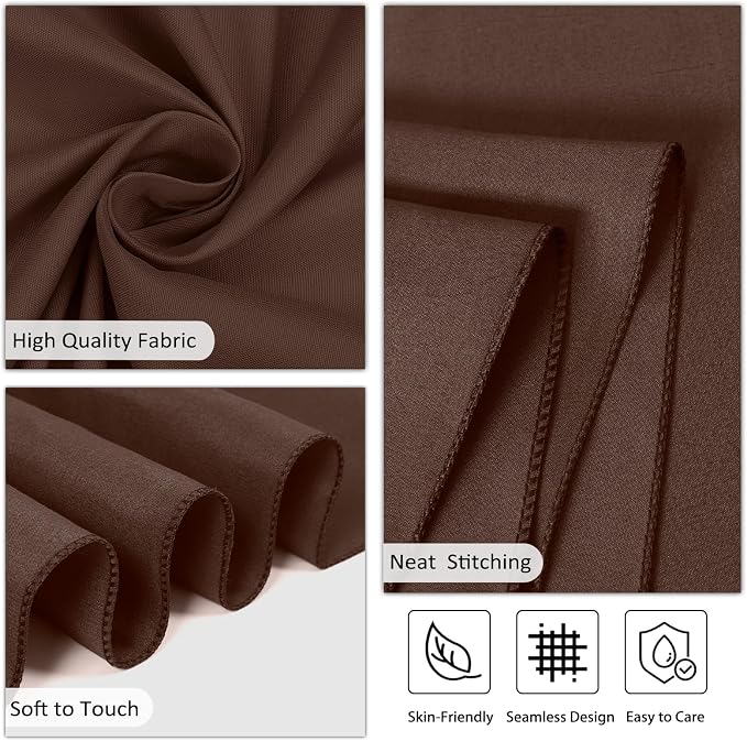 8 Pack Brown Round Tablecloth 120 Inch Stain and Wrinkle Resistant Round Brown Table Cloth Reusable and Washable Polyester Fabric for Buffet Wedding Party and Banquet