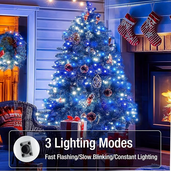 6 Pack Fairy Lights Battery Operated - 7ft 20 Led Twinkle Lights 3 Modes, Bulk Mini String Lights Waterproof for Mason Jars Vases DIY Party Wedding Decoration Christmas -Blue and White