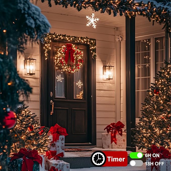 2 Pack Christmas Color Changing String Lights Battery 33 Ft 100 LED | Green Wire,Remote Control, Timer, 12 Lighting Modes,Waterproof,Fairy Lights for Bedroom Wreath Christmas Decor
