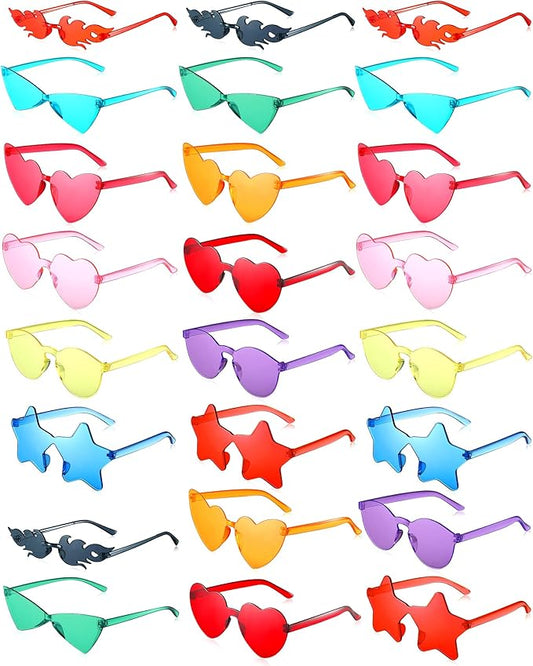 Kanayu Mixed Style Rimless Sunglasses Retro Party Favors Eyewear for Bachelor Party Photoshoot Costume Accessories