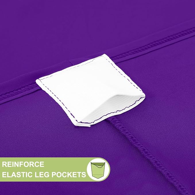 Moosfor Spandex Elastic Fitted 6FT Rectangle Tablecloth 6 Pack, Stretch Washable Reusable Table Cover for Outdoor Picnic, Dining, Wedding, Banquet & Party Events (Purple, 72Lx30Wx30H Inch)