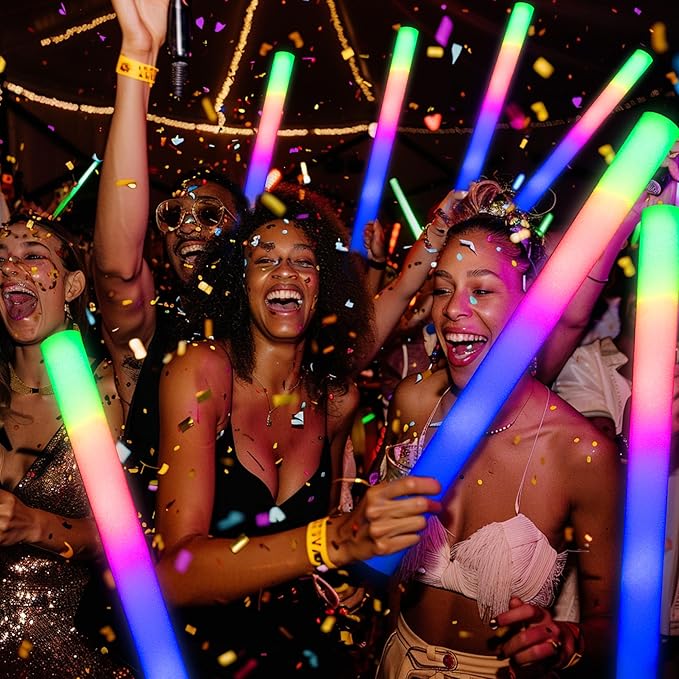 68 Pack Led Foam Sticks Bulk, Wedding Glow Sticks for Reception Props, White Light-up Sticks for Wedding，Light up foam Sticks, Party Light Sticks Pack, Light Sticks for Parties Bulk