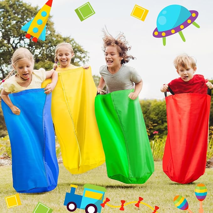 Yunsailing 40 Pieces Potato Sack Race Bags Large Bags Lawn Outdoor Games Party Games for Kids School Adults Family Backyard Party Birthday Outside Egg Spoon Race Easter