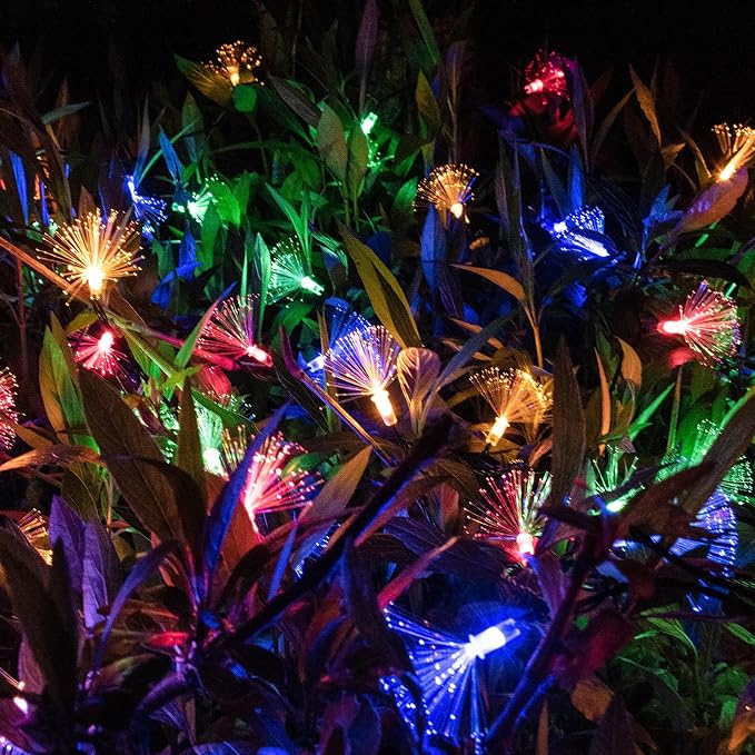 33FT Fiber Optic Fairy String Lights 60 LED Starburst Firework Light for Indoor Outdoor Wedding, Christmas Tree, Garden, Patio, Party Decoration (Multi-Color)