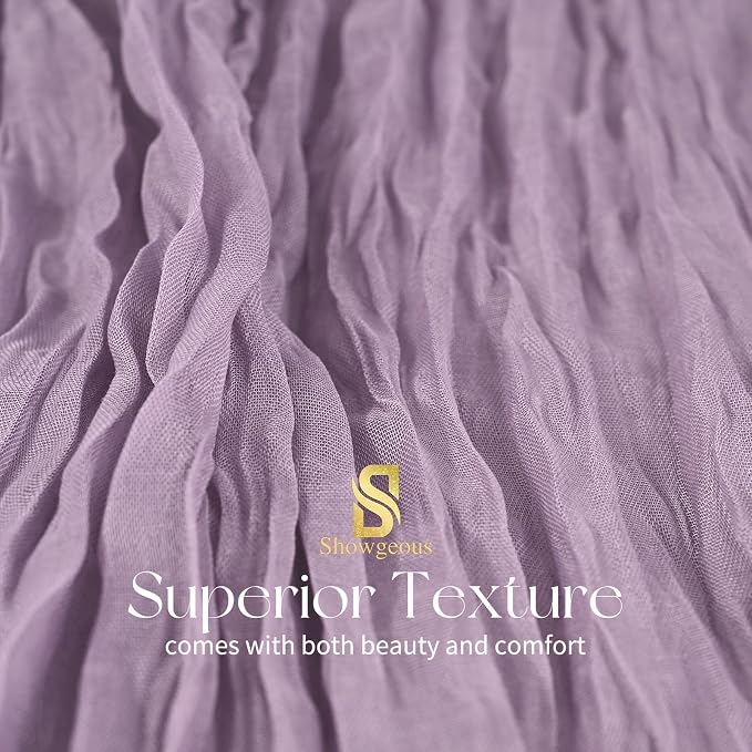 4 Pack Purple Cheesecloth Table Runner 17 x 108 inch Boho Gauze Table Runner Rustic Sheer Cheese Cloth Table Decorations for Wedding Party Baby Bridal Shower Birthday Holiday Home