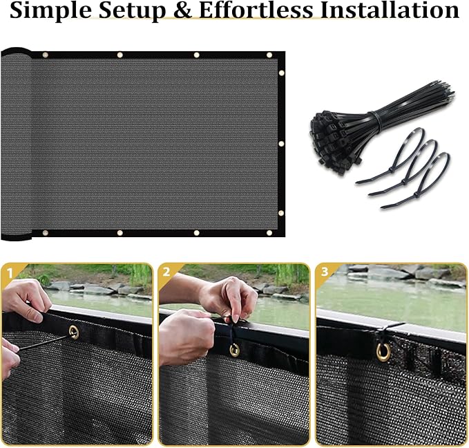 Shade&Beyond 6' X 50' Fence Privacy Screen Heavy Duty 170 GSM Fencing Mesh Shade Net Cover for Wall Garden Back Yard Outdoor Home Decoration, Dark Gray