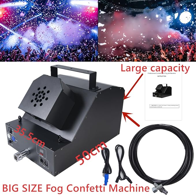 CO2 Fog Confetti Machine DMX Smoke Cannon Confetti Launcher Smoke Machine w/ 6m Hose CO2 Jet Confetti Machine Smoke Effect Decor for DJ Parties Birthday Parties Wedding