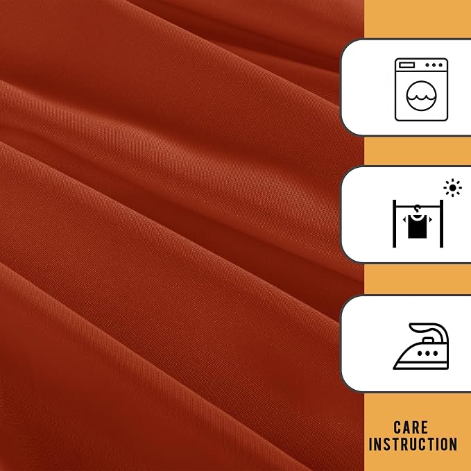 Obstal 2 Pack 4ft Tablecloths for Rectangle Tables - Water Resistant Washable Fabric Polyester Rectangle Table Cover Protector for Wedding, Banquet and Trade Shows, 48" L x 24" W x 30" H, Rust