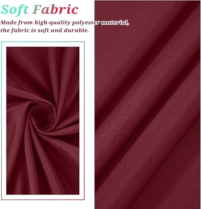 Teruntrue 12 Packs Burgundy Tablecloths 60x102 inch Rectangle Table Cloth for 6 Foot Rectangle Tables, Washable Polyester Fabric for Wedding Parties Banquet Holiday Dinner Table Decorative, Burgundy