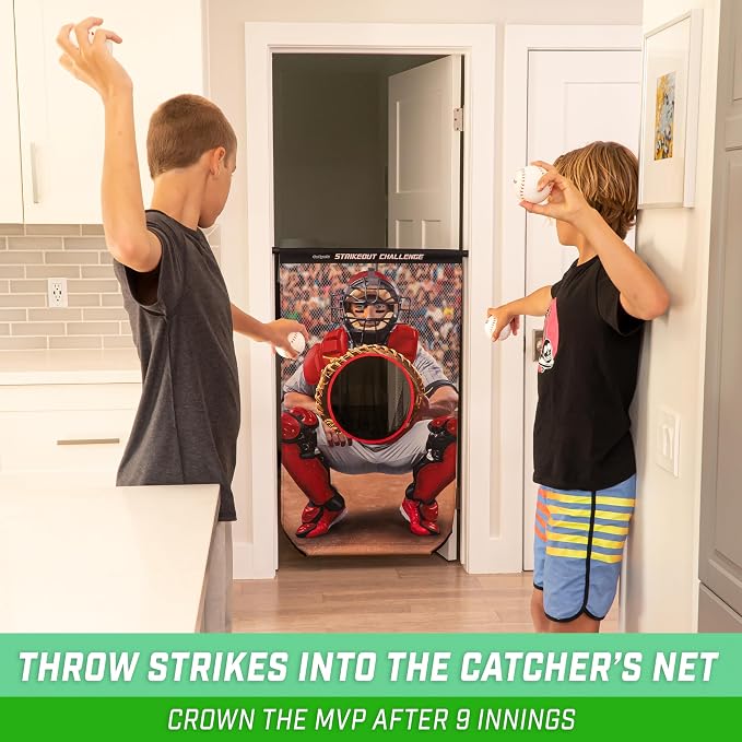 GoSports Football & Baseball Toss Games Available in Football Red Zone Challenge or Baseball Pro Pitch Challenge Choose Between Backyard Toss or Door Hang Targets