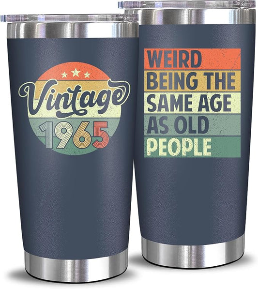 NewEleven 60th Birthday Gift For Men Women - 1966 60th Birthday Decorations For Him Her - Turning 60 Year Old Gifts For Man, Woman, Mom, Dad, Wife, Husband - 20 Oz Tumbler