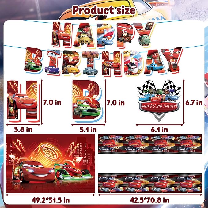 53 PCS Party Decorations Include Happy Birthday Banner, Balloons, Backdrop, Tablecloth, Toppers for Adult Theme Birthday Party Supplies