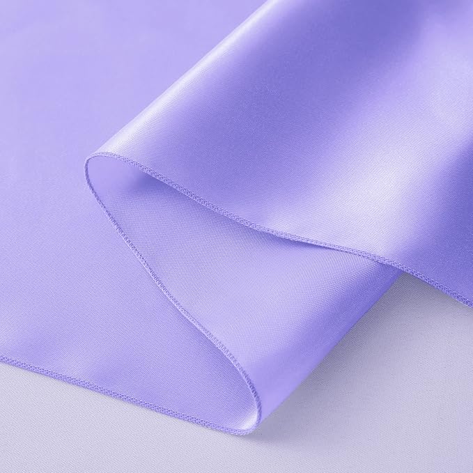 Horbaunal 2 Pack Lavender Satin Table Runner 12 x 108 Inch, Smooth Table Runners for Wedding Banquets Birthday Party